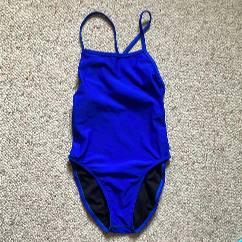 Jolyn Clothing Blue Athletic One Piece Swimsuit.  Like NEW